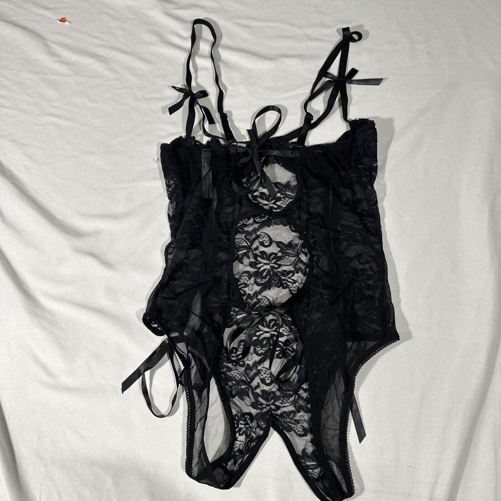 NEW$42 Oh La La Cheri [ OS ] Zara Underwire Open Cup Open Gusset Lace Teddy 6387 - Picture 9 of 15